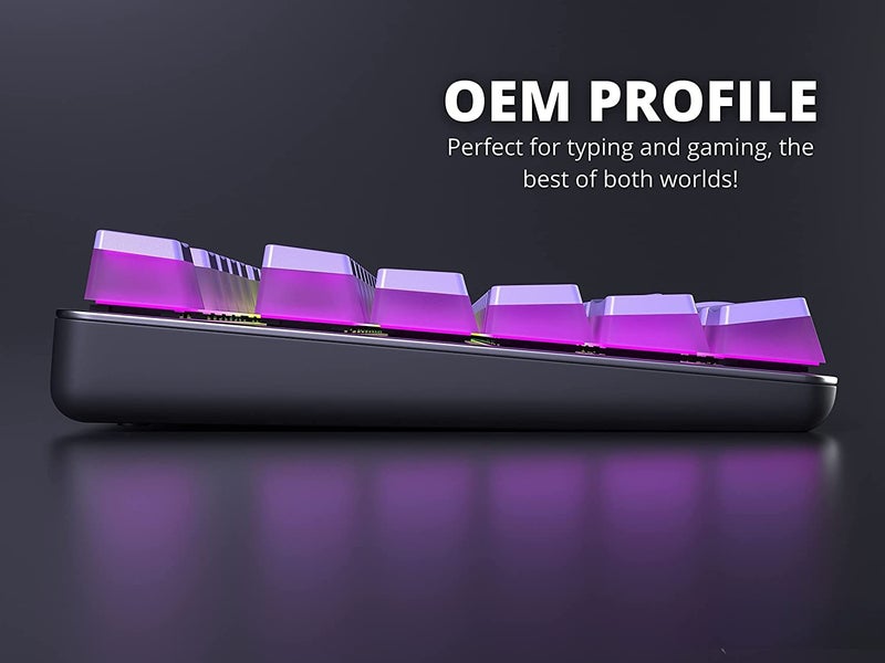 Tobo Pudding PBT Keycaps | 129 Double Shot Translucent ANSI US & ISO Layout | OEM Profile for RGB Mechanical Gaming Keyboard (Purple) - Image 5
