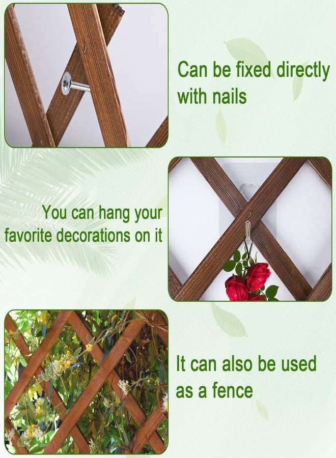 Miuwauer Wood Lattice Fence Panels for Outside 13.4"x78.8" Expandable Natural Wooden Wall Trellis Board Decorative Lattice Trellis Frame Durable for Climbing Plants Vine Ivy Rose Outdoor Balcony Garden 1 Pcs - Image 3