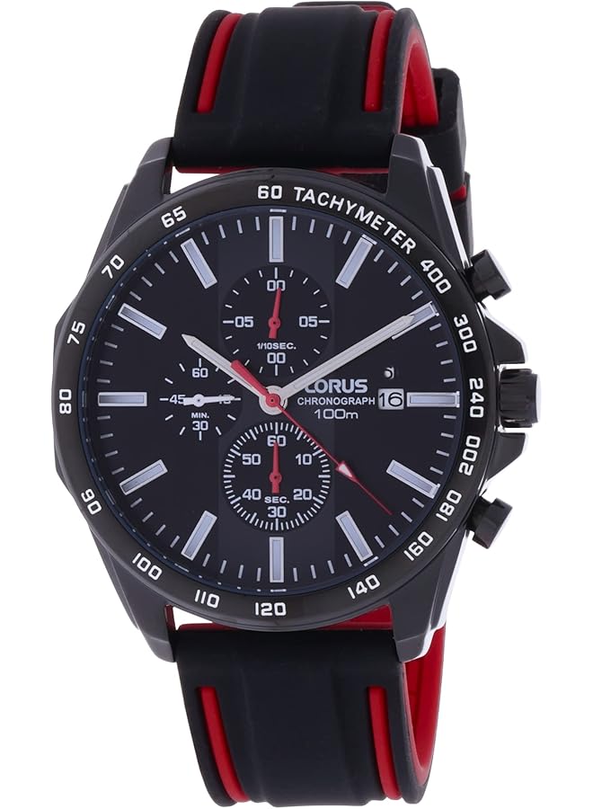 لوراس ساعة رياضية للرجال بسوار مطاطي تناظري Rm387Ex9 - Image 1