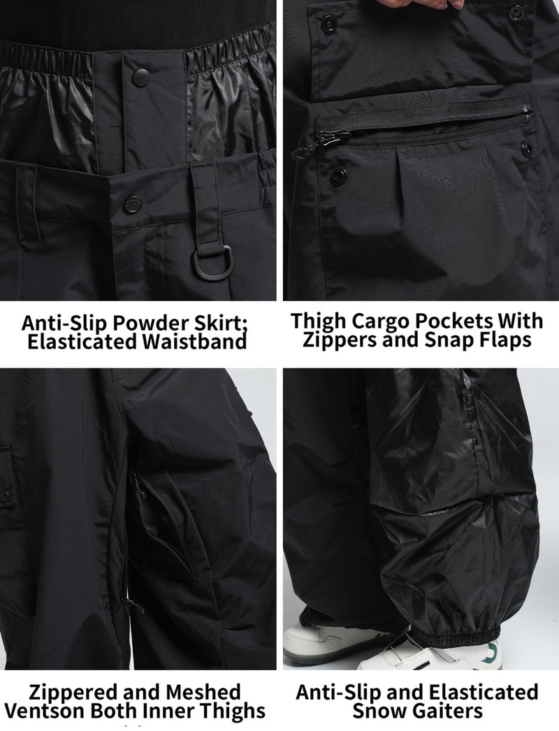 GSOU SNOW Women Men Ski Pants Snowboard Pants Super Baggy Snowboarding Loose Snow sport Insulation Waterproof - Image 5