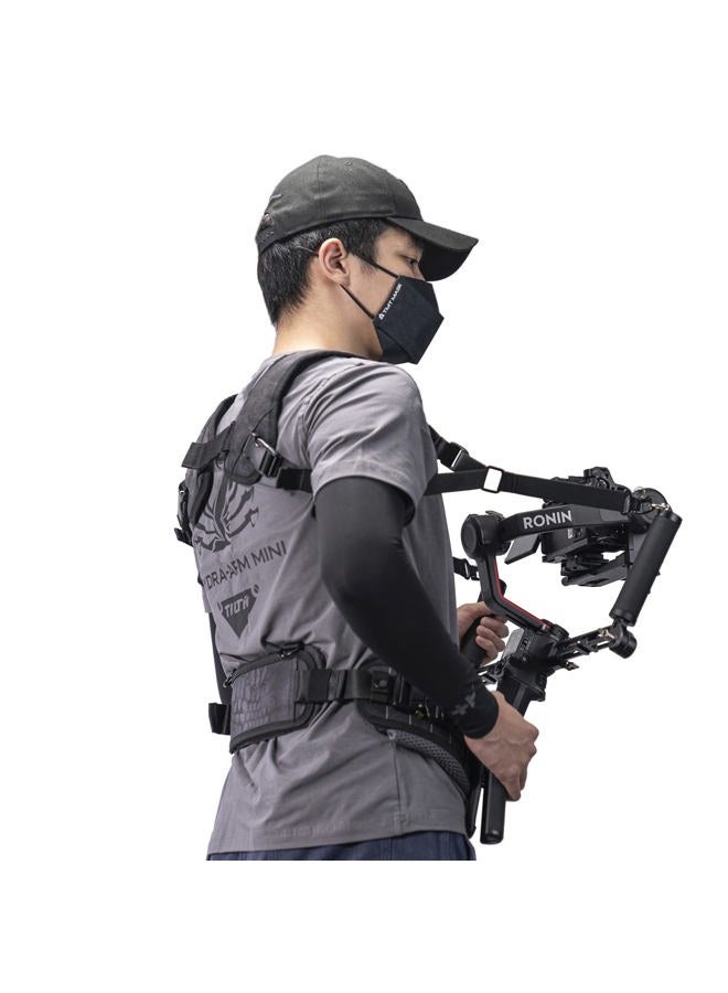 Tilta Lightweight Dual Handle Gimbal Support System | Compatible with DJI Ronin RS3 Pro/ RS4/ RS4 Pro | Ergonomic Support for Long Shoots | GSS-T04-DHB2 (Support Vest with Handles)  - Image 2
