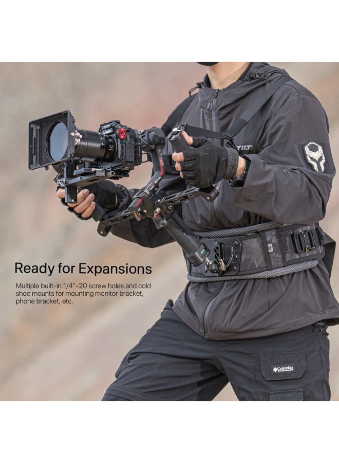 Tilta Lightweight Dual Handle Gimbal Support System | Compatible with DJI Ronin RS3 Pro/ RS4/ RS4 Pro | Ergonomic Support for Long Shoots | GSS-T04-DHB2 (Support Vest with Handles)  - Image 5