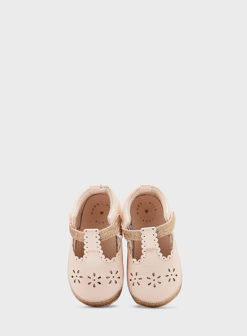 mothercare Pink T-Bar Pram Shoes