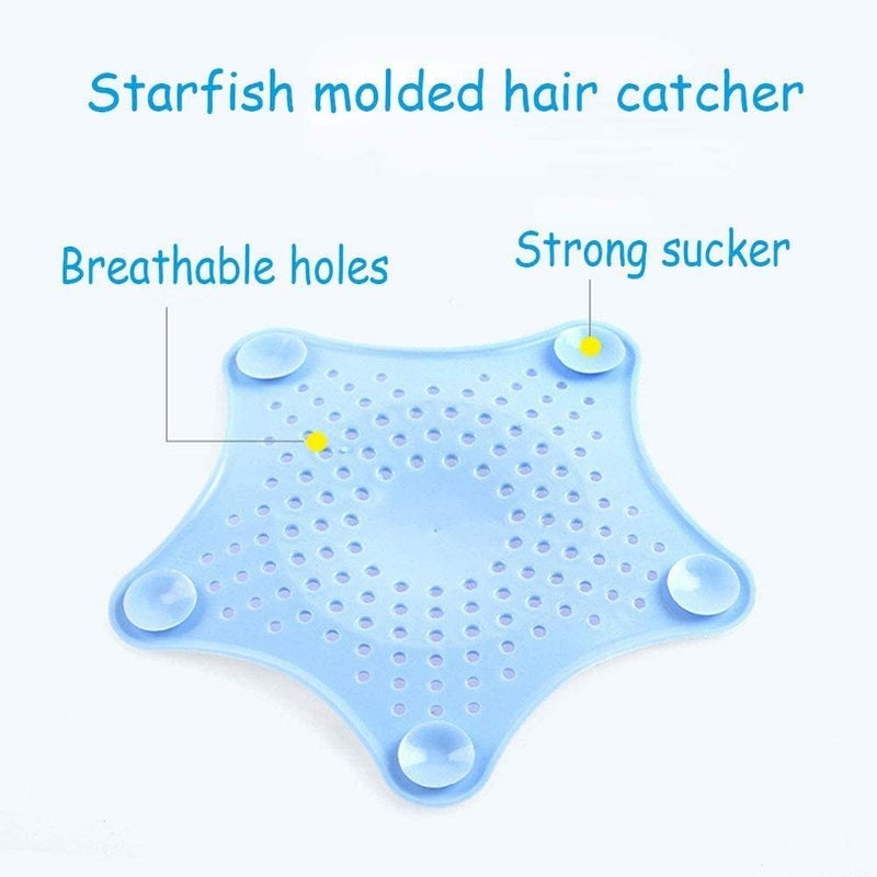 Cyrox Star Shape Bathtub Hair Catcher Drain Stopper Flexible Strainer Protector Cover Dirt Trap Basin Sinks for Bathroom Kitchen (1Pcs) - Image 2