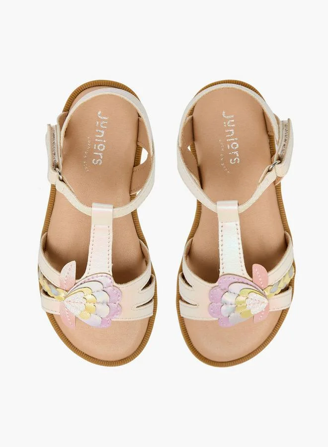 JUNIORS Girls Hook & Loop Strap Sandals