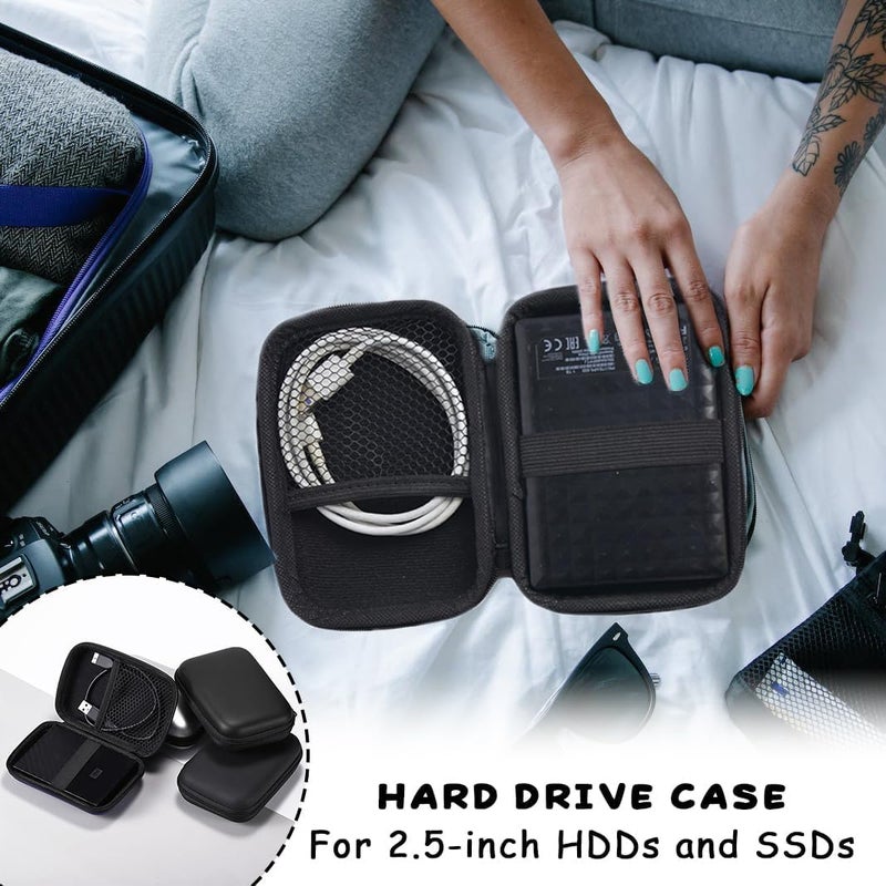 DreamAug Multi-Functional EVA Tech Storage Case—Shockproof Portable Case for Hard Drives/Power Banks/Cables, Essential Portable Travel Storage Bag for Charging Electronics (Pure Black) - Image 3