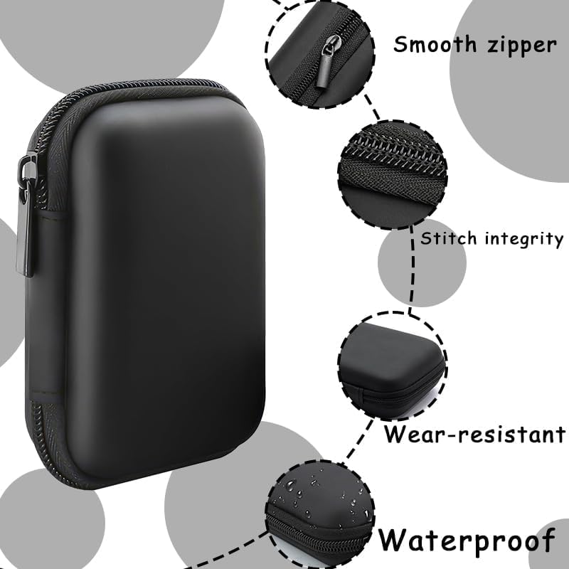 DreamAug Multi-Functional EVA Tech Storage Case—Shockproof Portable Case for Hard Drives/Power Banks/Cables, Essential Portable Travel Storage Bag for Charging Electronics (Pure Black) - Image 4