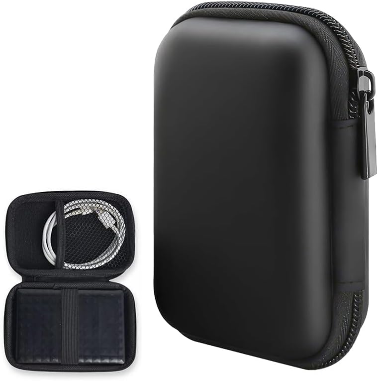 DreamAug Multi-Functional EVA Tech Storage Case—Shockproof Portable Case for Hard Drives/Power Banks/Cables, Essential Portable Travel Storage Bag for Charging Electronics (Pure Black) - Image 1