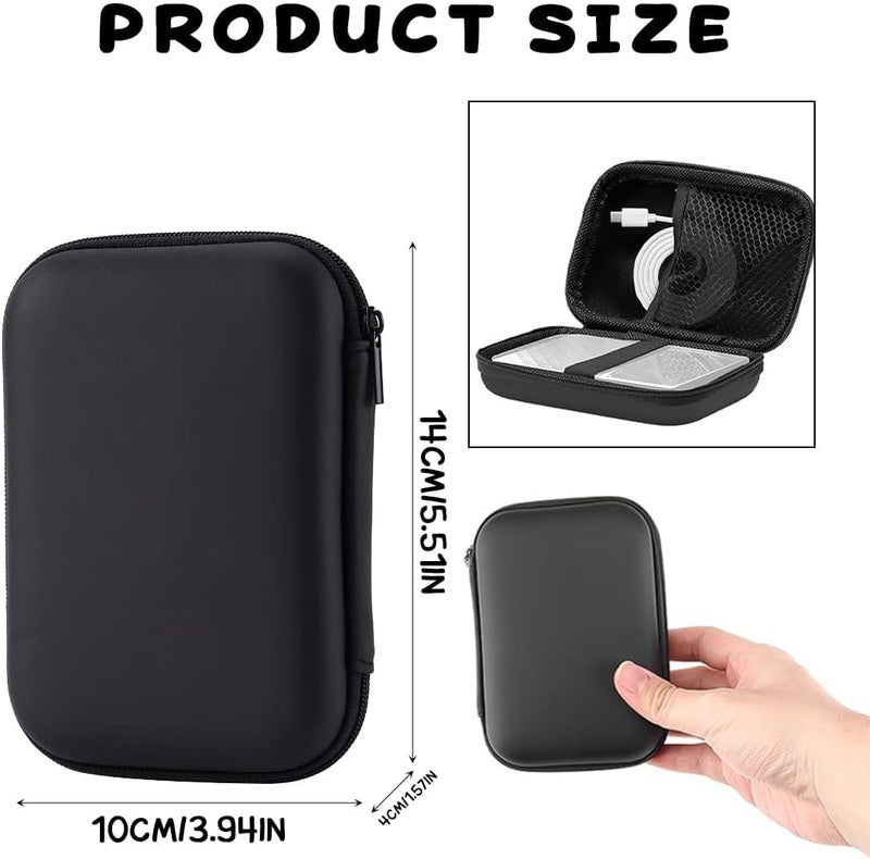DreamAug Multi-Functional EVA Tech Storage Case—Shockproof Portable Case for Hard Drives/Power Banks/Cables, Essential Portable Travel Storage Bag for Charging Electronics (Pure Black) - Image 2