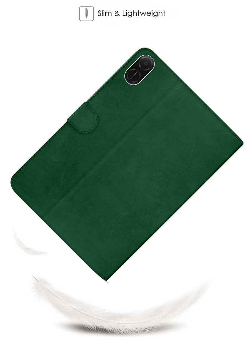 Wtech Honor Pad X8a 2024 (11 inch) WTech PU Leather Magnetic Closure Flip Case Cover - Dark Green - Image 2