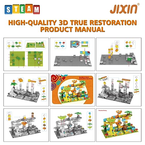 JIXIn Dinosaur Marble Runs Building Blocks 187Pcs Compatible With Lego DUPLOS for Ages 2-5 - Montessori STEM Toys - Fun Dinosaur Set for Kids 3+ - Image 3