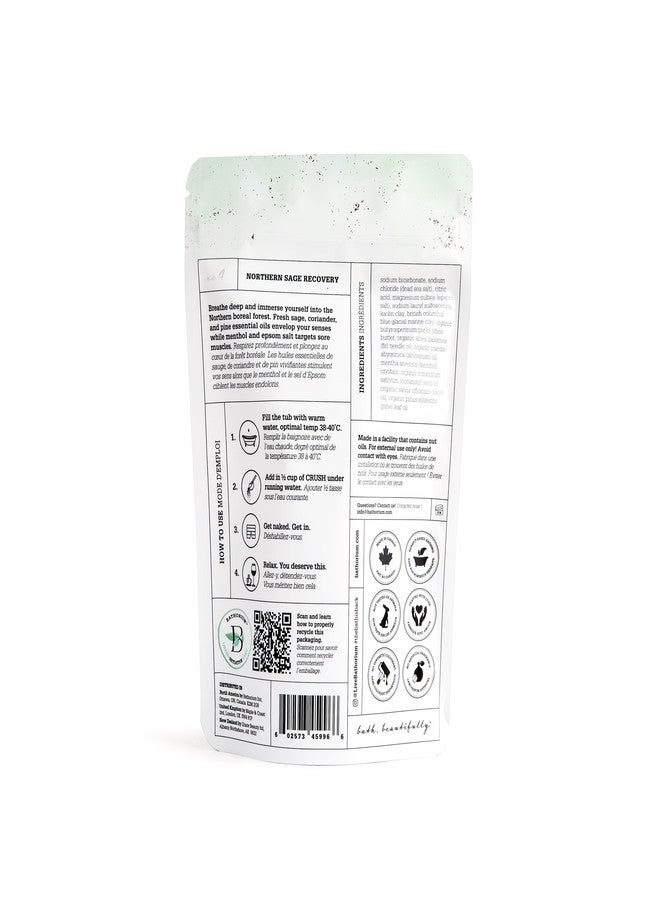 Bathorium Northern Sage Recovery Crush, Revitalizing Bath Soak, Dead Sea & Epsom Salt, Sage, Pine, Eucalyptus, pH-Balanced for Women, 5+ Baths, 21 oz - Image 3