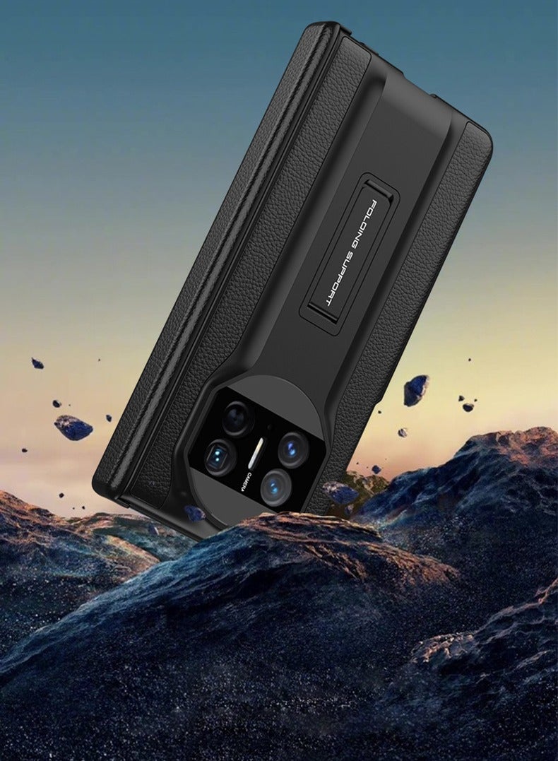 general Compatible with Huawei Mate X3 Magnetic Hinge Leather Case Tempered Glass Stand Holder Frosted Plastic Full body Protection Cover For Mate X3 - Image 3