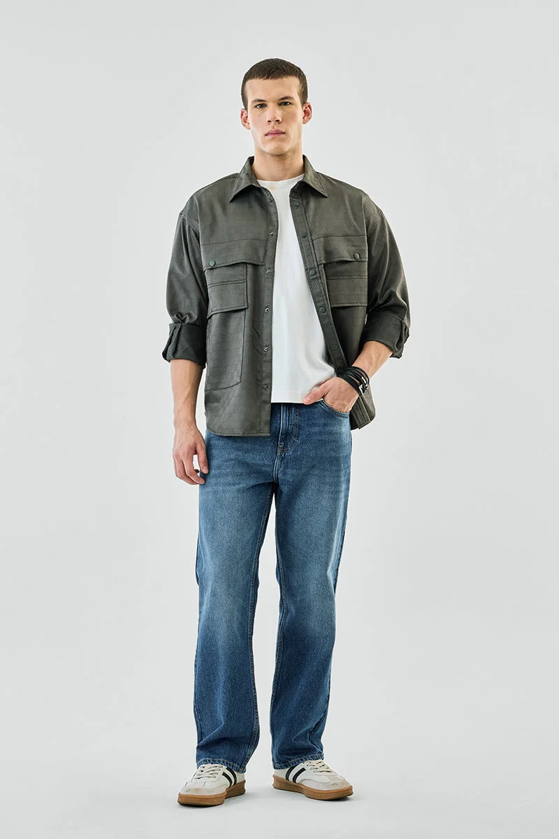 SNITCH جاكيت واسع بأزرار كبس وجيوب مزدوجة