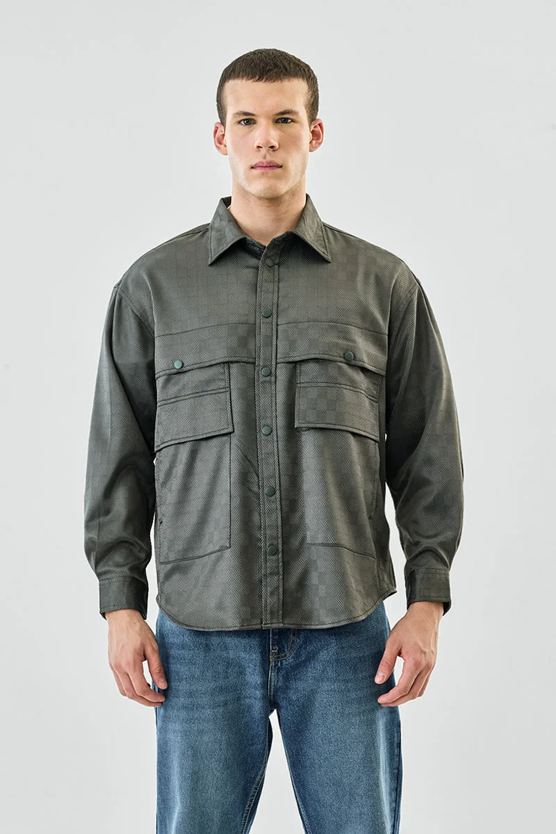 SNITCH جاكيت واسع بأزرار كبس وجيوب مزدوجة