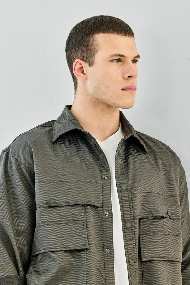 SNITCH جاكيت واسع بأزرار كبس وجيوب مزدوجة