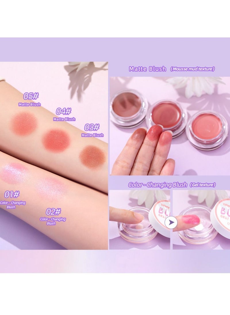 QiBest Matte Moisturizing Makeup Blush Long Lasting Multi use Easy to Apply Anti Smudge Natural Makeup Cream Blush Matte Fine Blendable Blush 5g  - Image 4