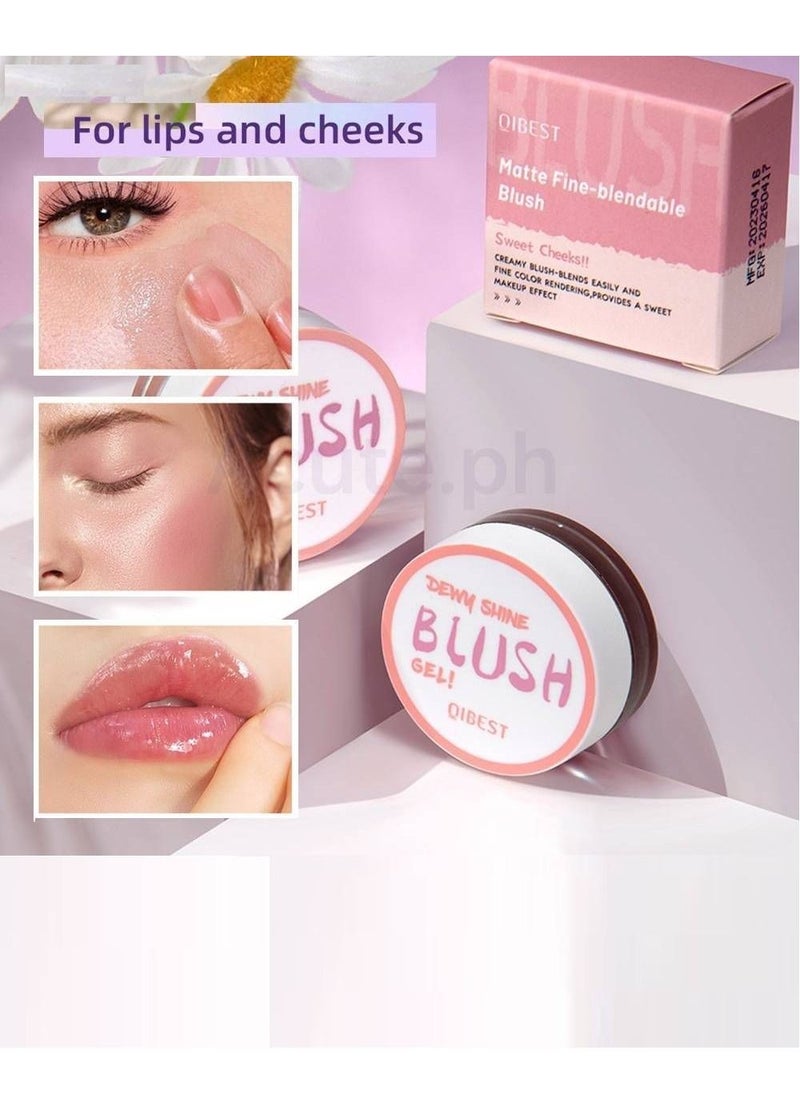 QiBest Matte Moisturizing Makeup Blush Long Lasting Multi use Easy to Apply Anti Smudge Natural Makeup Cream Blush Matte Fine Blendable Blush 5g  - Image 5
