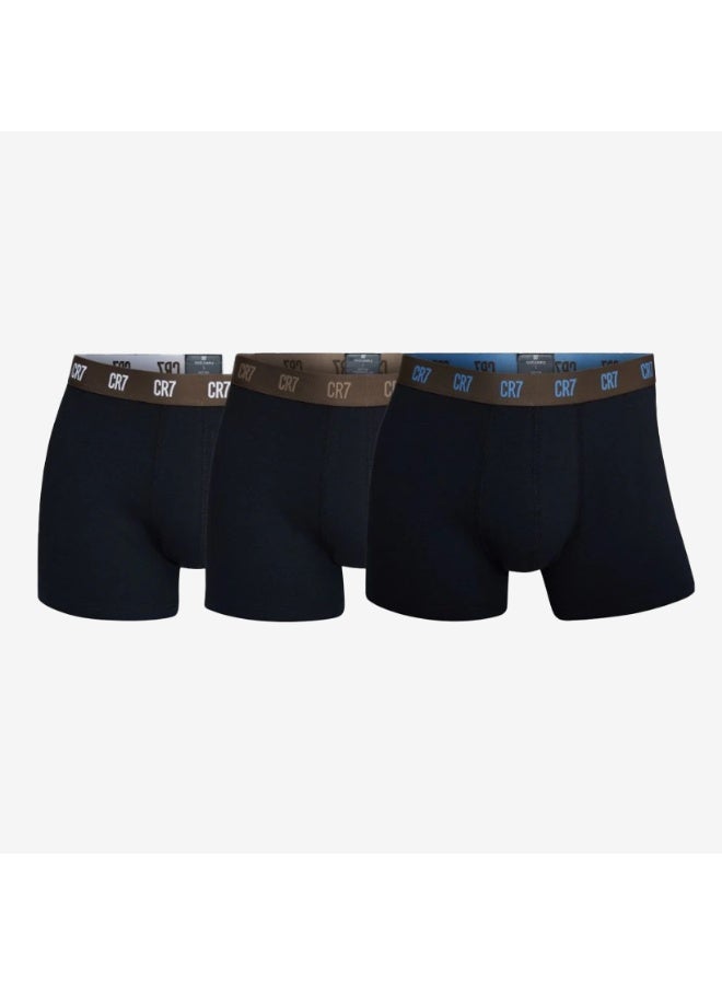 CR7 Men’s 3‑Pack Cotton Stretch Trunk Underwear Set – Breathable Comfort, Supportive Fit, Stylish Logo Waistband - Image 1
