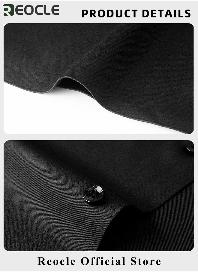 REOCLE - Men's Business Slim Fit Shirt Official Long Sleeve Stretch Dress Shirt Wrinkle-Free Regular Fit Button Down Shirts - Image 1