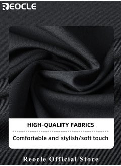 REOCLE Men's Business Slim Fit Shirt Official Long Sleeve Stretch Dress Shirt Wrinkle-Free Regular Fit Button Down Shirts  - Image 3