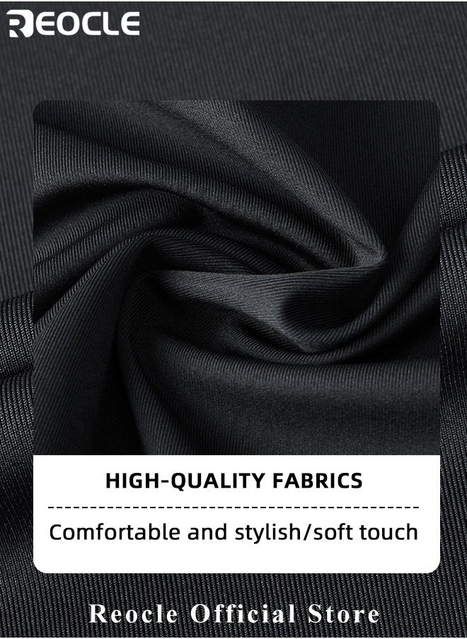 REOCLE - Men's Business Slim Fit Shirt Official Long Sleeve Stretch Dress Shirt Wrinkle-Free Regular Fit Button Down Shirts - Image 1