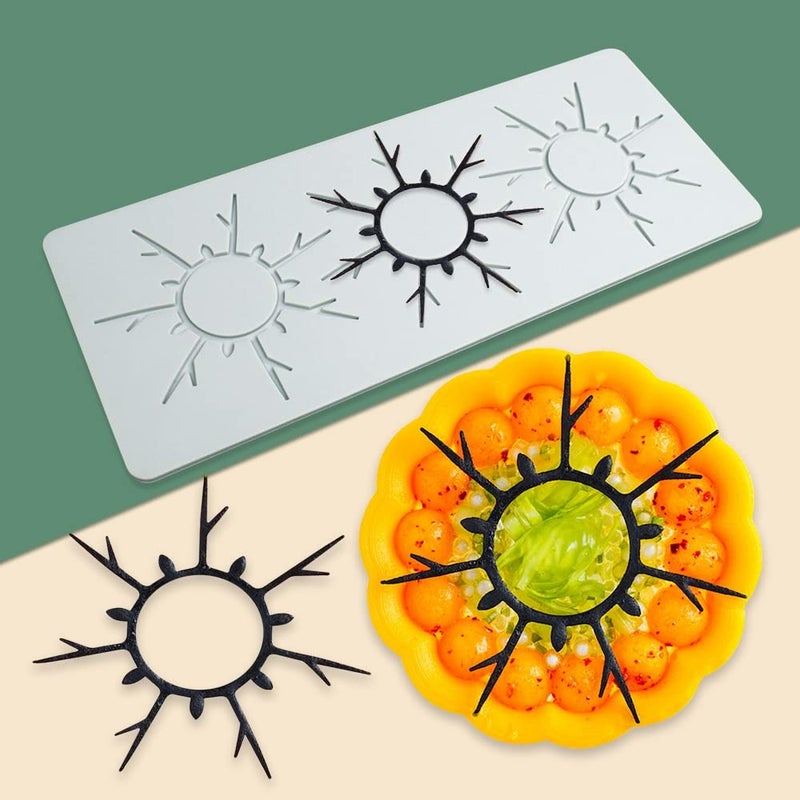 TUKE Hollow Leaf Silicone Mold Chocolate Candy 3D Hollow Leaf Candy Mold Food Cooking Meals Decorations Fondant Mold Polymer Clay Molds (Sun S_10.08x4.12x0.12inch) - Image 3