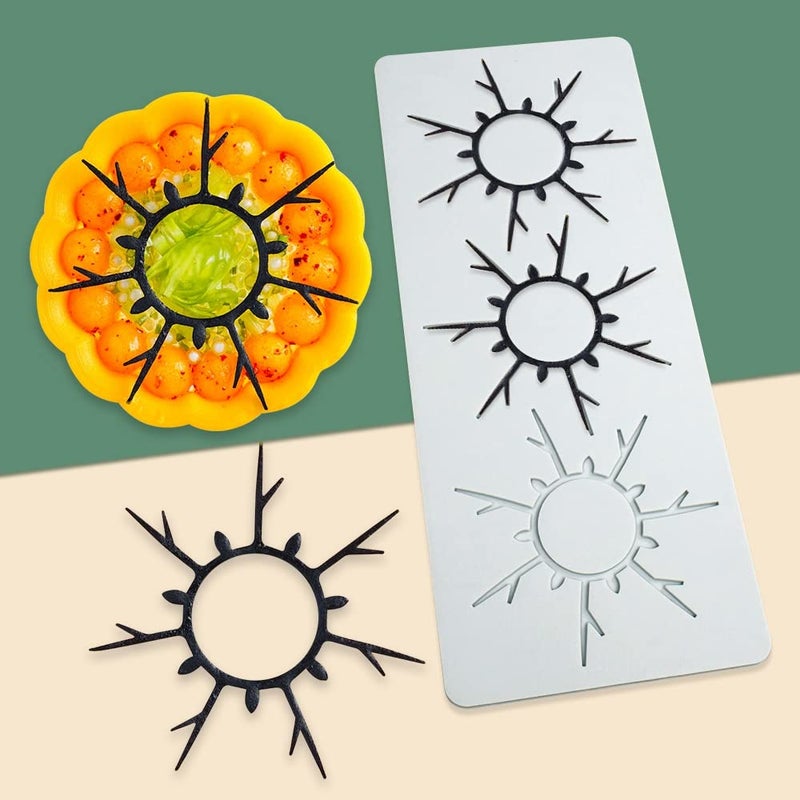 TUKE Hollow Leaf Silicone Mold Chocolate Candy 3D Hollow Leaf Candy Mold Food Cooking Meals Decorations Fondant Mold Polymer Clay Molds (Sun S_10.08x4.12x0.12inch) - Image 2