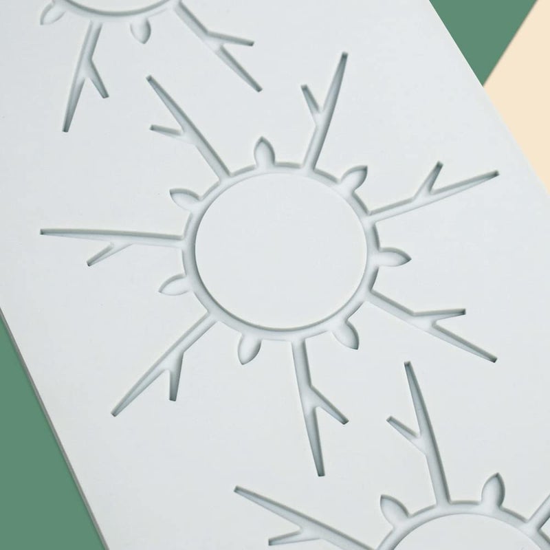 TUKE Hollow Leaf Silicone Mold Chocolate Candy 3D Hollow Leaf Candy Mold Food Cooking Meals Decorations Fondant Mold Polymer Clay Molds (Sun S_10.08x4.12x0.12inch) - Image 5