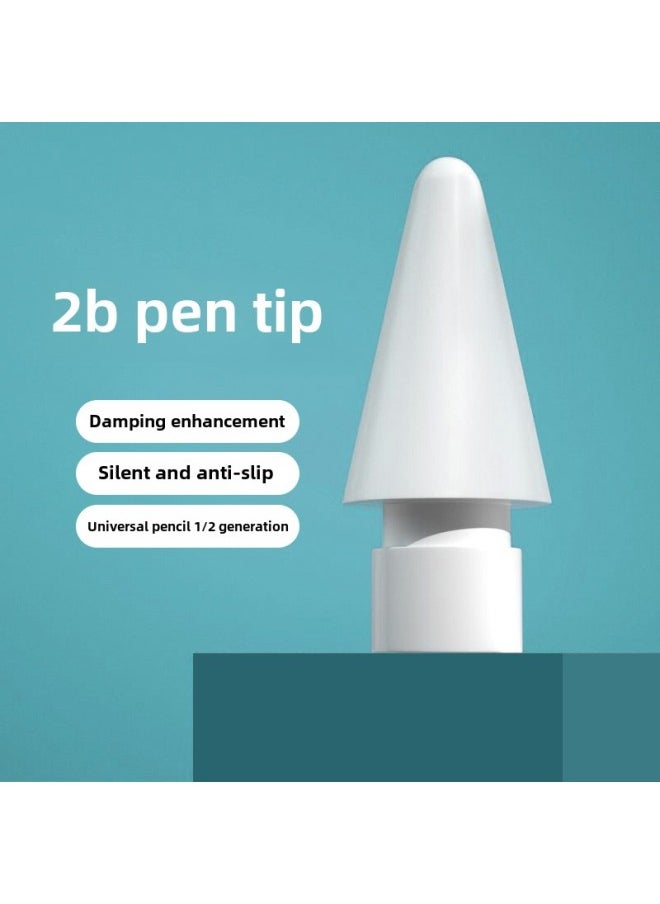 Apple Pen Tip Damping 2B2H Capacitive Pen For Apple Pencil 1/2 Generation IPad Touch Screen Active Pen-Color:2H Nib