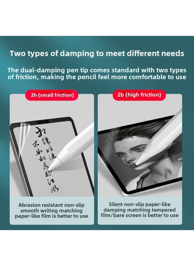 Apple Pen Tip Damping 2B2H Capacitive Pen For Apple Pencil 1/2 Generation IPad Touch Screen Active Pen-Color:2H Nib