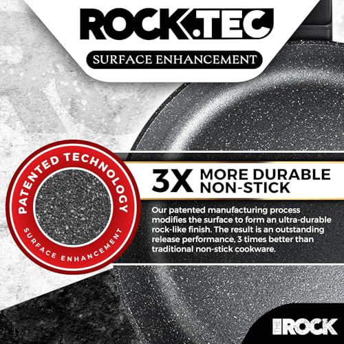 THE ROCK SOHO 11-Inch Non Stick Frying Pan with Lid – Nothing Sticks, Never Warps, Lasts Longer, Healthy Skillet with Heat-Resistant Handle, PFOA Free, Dishwasher Safe, Black - Image 2