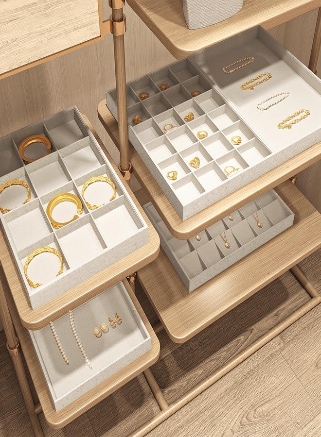 Oirlv Stockable 24 Grids Insert Jewelry Tray Pendant Earrings Storage Trays Showcase Display Organizer - Image 3