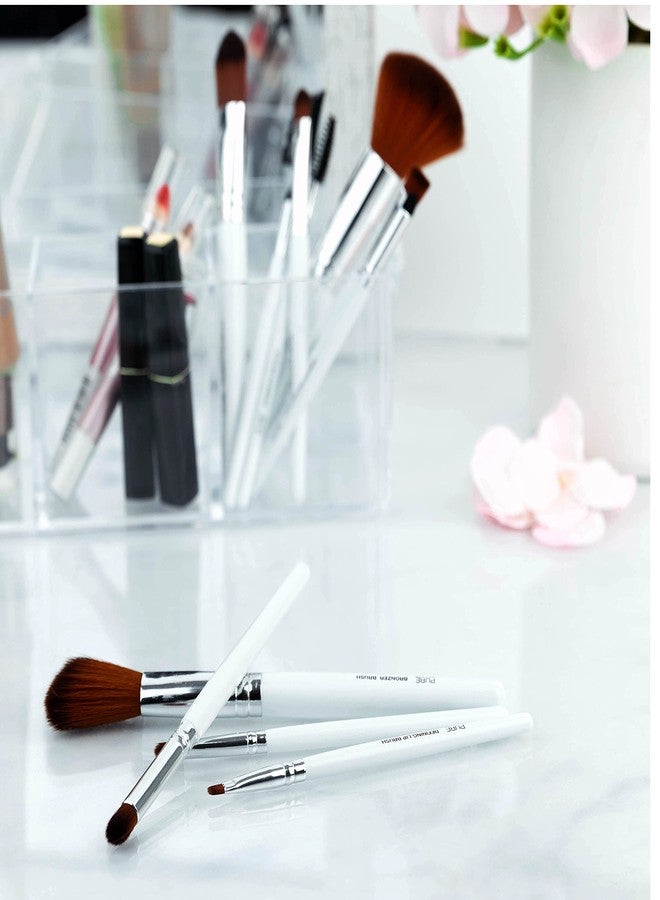 Pure Beauty Works 12pc Complete Makeup Brush Set Premium Synthetic Bristles Blending Brush Bronzer Brush Foundation Brush Eyeshadow Brush Face Powder Blush Concealer Eyeshadow Brush Set - Image 5