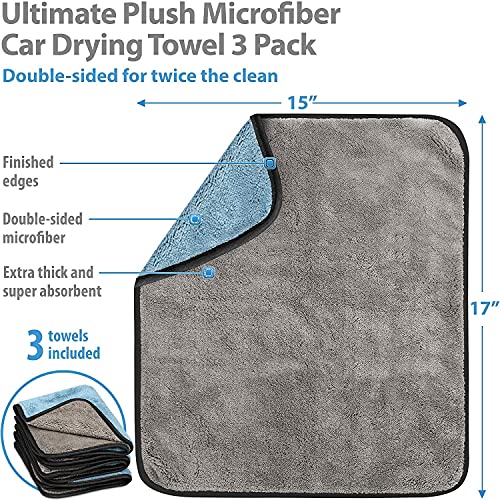 Auto Hub Heavy Microfiber Cloth for Car Cleaning and Detailing, Double Sided, Extra Thick Plush Microfiber Towel Lint-Free, 800 GSM (Size 40cm x 40cm)/Pack of 1, Color: Blue - Image 4