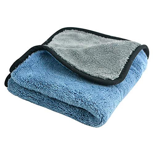 Auto Hub Heavy Microfiber Cloth for Car Cleaning and Detailing, Double Sided, Extra Thick Plush Microfiber Towel Lint-Free, 800 GSM (Size 40cm x 40cm)/Pack of 1, Color: Blue - Image 1