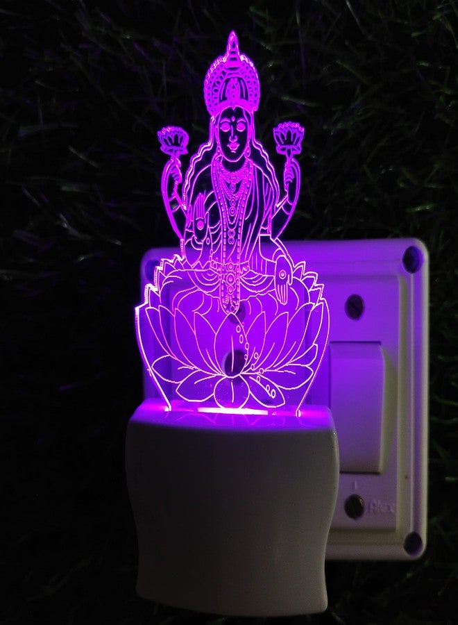 UKANI LAXMI 3D Optical Illusion Acrylic Night Lamp, 7 Colors RGB Auto Colour Changing LED Plug and Play Night Light, Office Light, Best for Gift - Pack of 1 (SD035,Multicolour, 3 Inch) - Image 4
