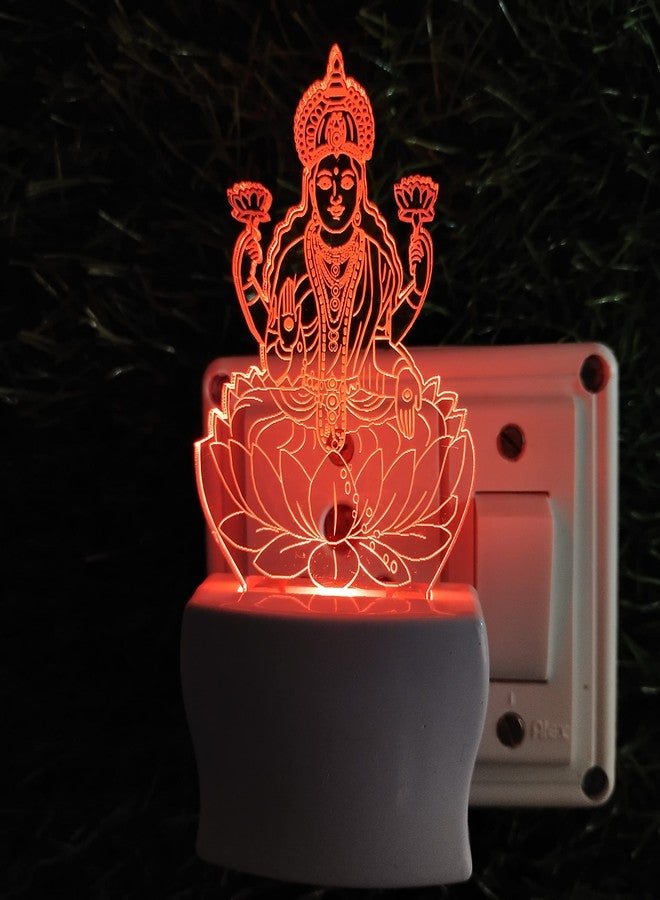 UKANI LAXMI 3D Optical Illusion Acrylic Night Lamp, 7 Colors RGB Auto Colour Changing LED Plug and Play Night Light, Office Light, Best for Gift - Pack of 1 (SD035,Multicolour, 3 Inch) - Image 5