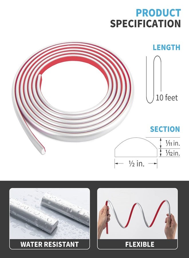 Art3d 10 Ft Peel and Stick Trim for Backsplash Tile Edge, Self-Adhesive Liner for Corner Decor in Silver - Image 2