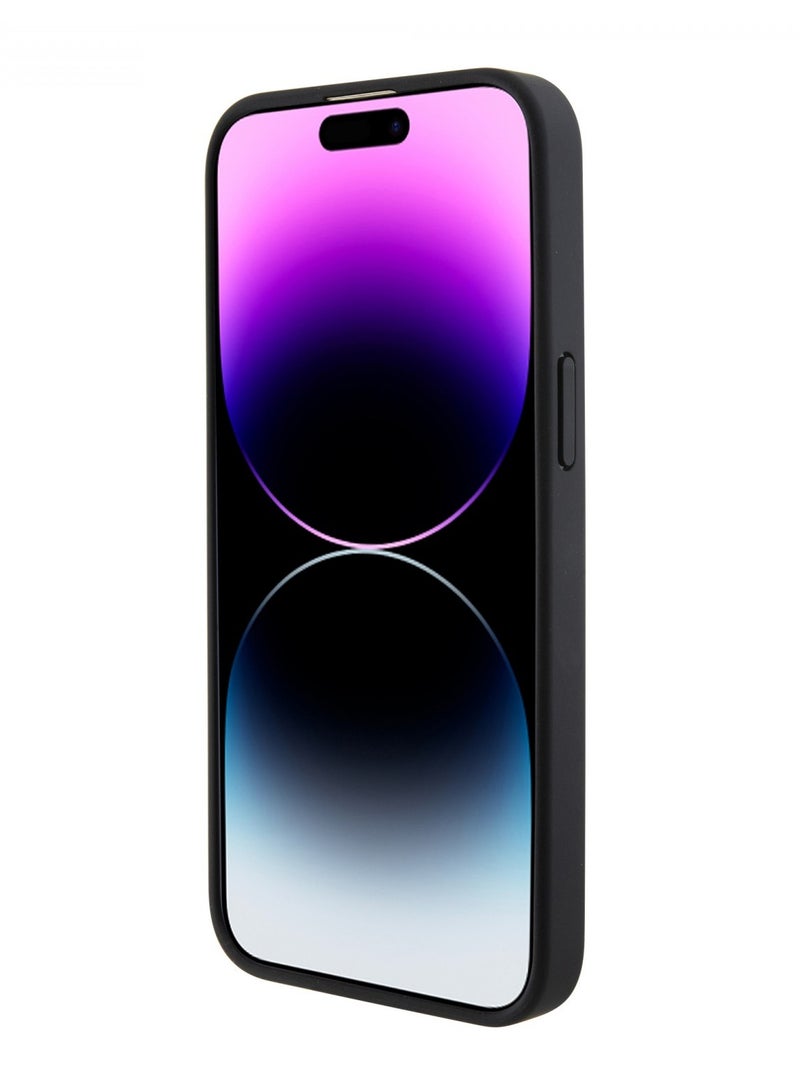 BMW Leather Case with Sign Seats Pattern for iPhone 15 Pro - Black - Image 3