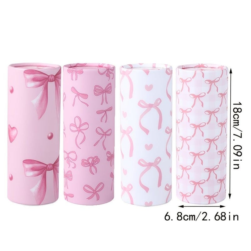 A Set Of Travel Tissue Holders For Bulk Facial Tissues Cup Holder Pink Small Bows Suitable For Weddings Birthday Celebrations - Image 3