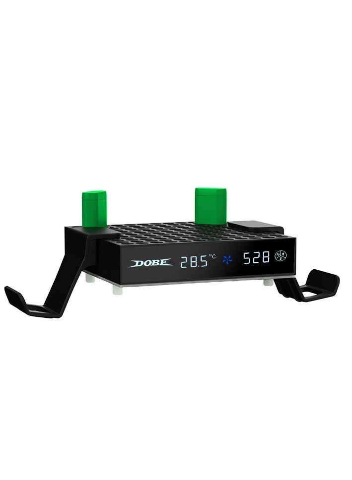 دوبي مروحة تبريد Xbox Series X/S مع تحكم ذكي في الحرارة، مروحة كبيرة هادئة، مؤشر LED، قاعدة شحن مزدوجة لبطاريات أذرع التحكم، وخطاف لتعليق الأذرع – نظام تبريد متعدد الوظائف - Image 1