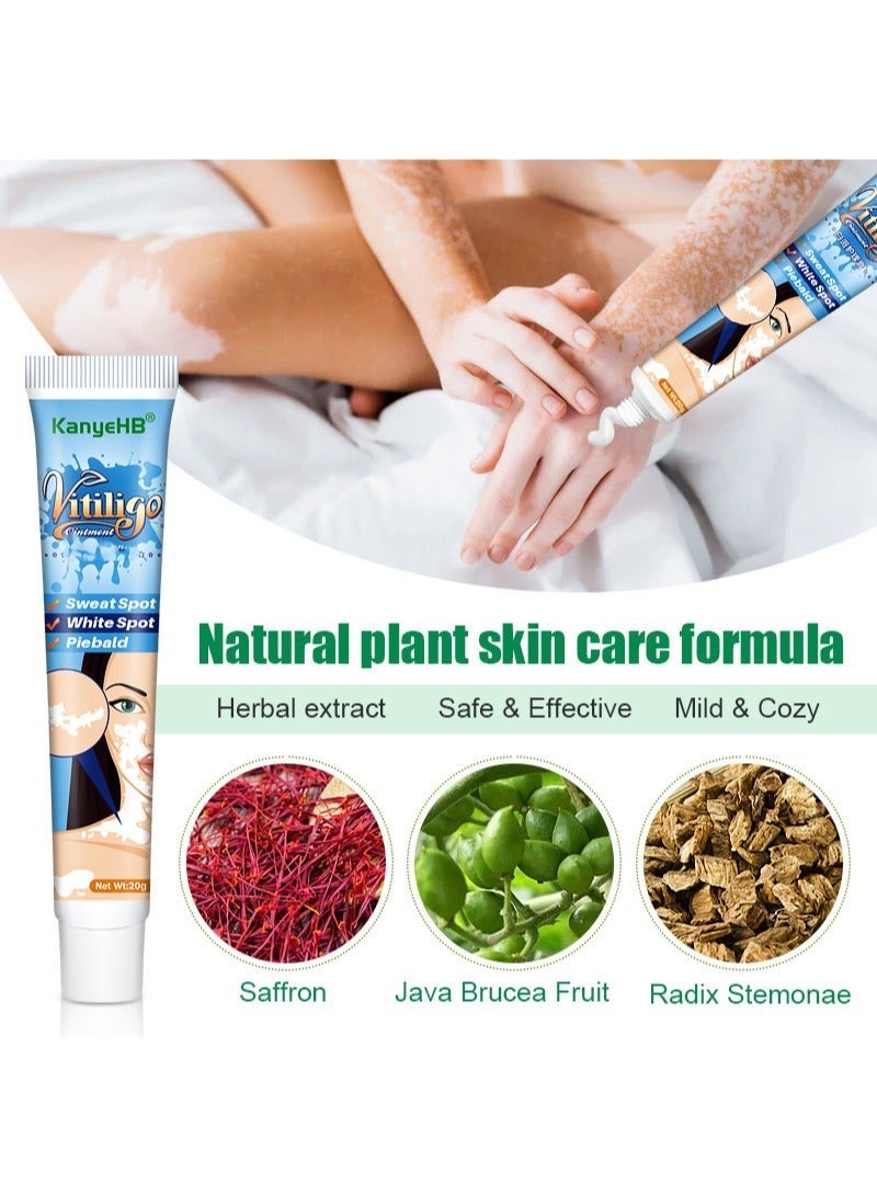 KanyeHB Vitiligo Ointment, Skin Vitiligo Treatment, Vitiligo Care Cream Reduces White Spots and Improves Skin Pigmentation (20g) - Image 4