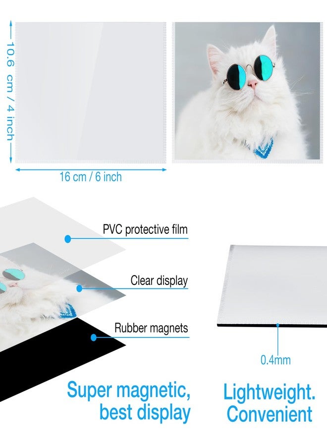 Yunsailing 50 Pack Magnetic Picture Frames Photo Frames for Refrigerator with Clear Pockets for Fridge Kitchen Office Cabinet Magnetic Display Wall(4 x 6 Inch,White) - Image 2