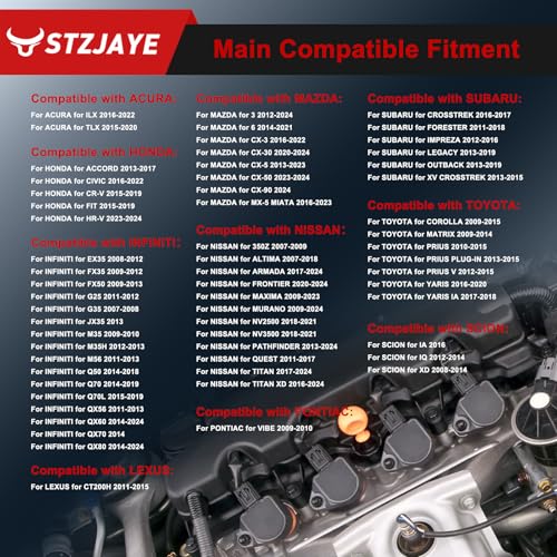 STZJAYE Iridium Spark Plugs 4Pack 93501 LKAR7BIX-11S Compatible with 2013-2017 Honda Accord 2.4, 2016-2020 Honda Civic 2.0, 2009-2015 Toyota Corolla 1.8,for CR-V for 350Z for Altima for Maxima - Image 2