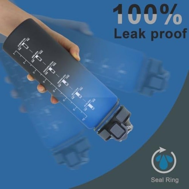 GEMFUL 1 Liter Water Bottle Plastic BPA Free Hourly Reminders for Office Work  School - Image 4