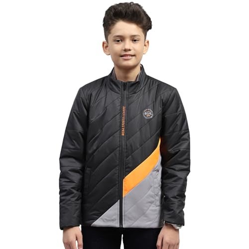 Monte Carlo Boys Printed Black Mock Neck Full Sleeve Jacket (524068013-2-26) - Image 1