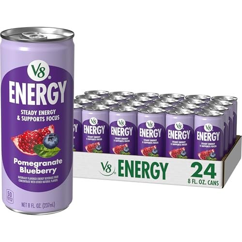 V8 Energy Pomegranate Blueberry Energy Drink 8 fl oz Can 24 Pack - Image 1