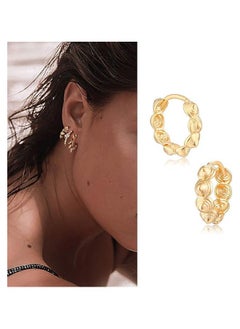 Mevecco Women Huggie Earrings Gold Hoop 14K Gold Filled Small Simple Handmade Hypoallergenic Everyday Jewelry  - Image 3