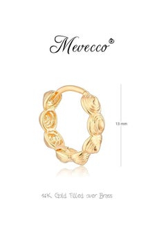 Mevecco Women Huggie Earrings Gold Hoop 14K Gold Filled Small Simple Handmade Hypoallergenic Everyday Jewelry  - Image 4